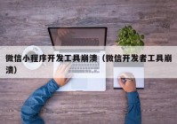 微信小程序開發(fā)工具崩潰（微信開發(fā)者工具崩潰）