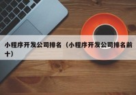 小程序開發(fā)公司排名（小程序開發(fā)公司排名前十）