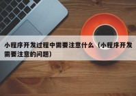 小程序開發(fā)過程中需要注意什么（小程序開發(fā)需要注意的問題）