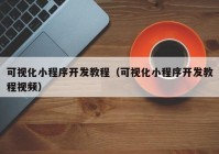 可視化小程序開發(fā)教程（可視化小程序開發(fā)教程視頻）