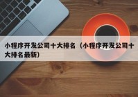 小程序開發(fā)公司十大排名（小程序開發(fā)公司十大排名最新）