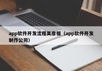 app軟件開發(fā)流程吳彥祖（app軟件開發(fā)制作公司）