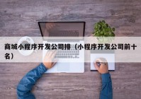 商城小程序開發(fā)公司排（小程序開發(fā)公司前十名）