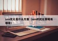 seo優(yōu)化是什么方案（seo的優(yōu)化策略有哪些）