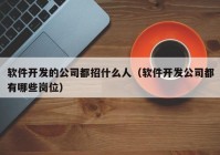 軟件開發(fā)的公司都招什么人（軟件開發(fā)公司都有哪些崗位）