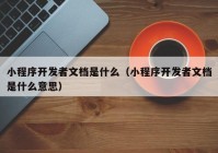 小程序開發(fā)者文檔是什么（小程序開發(fā)者文檔是什么意思）