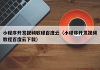 小程序開發(fā)視頻教程百度云（小程序開發(fā)視頻教程百度云下載）