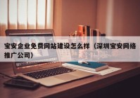 寶安企業(yè)免費網(wǎng)站建設(shè)怎么樣（深圳寶安網(wǎng)絡(luò)推廣公司）