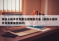 微信小程序開發(fā)要注意哪些方面（微信小程序開發(fā)需要哪些知識）