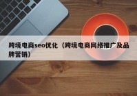 跨境電商seo優(yōu)化（跨境電商網(wǎng)絡(luò)推廣及品牌營銷）