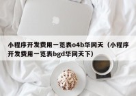 小程序開發(fā)費用一覽表o4b華網(wǎng)天（小程序開發(fā)費用一覽表bgd華網(wǎng)天下）