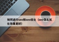 如何進(jìn)行seo和seo優(yōu)化（seo怎么優(yōu)化效果更好）