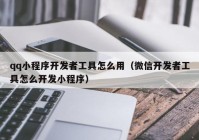 qq小程序開(kāi)發(fā)者工具怎么用（微信開(kāi)發(fā)者工具怎么開(kāi)發(fā)小程序）