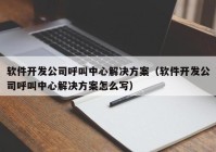 軟件開發(fā)公司呼叫中心解決方案（軟件開發(fā)公司呼叫中心解決方案怎么寫）