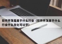 軟件開發(fā)是屬于什么行業(yè)（軟件開發(fā)屬于什么行業(yè)什么文化可以學(xué)）