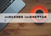 seo優(yōu)化實訓(xùn)報告（seo實訓(xùn)思考與總結(jié)）